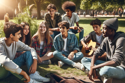 A group of teen bonding together