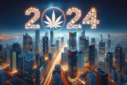 2024 with cannabis leaf