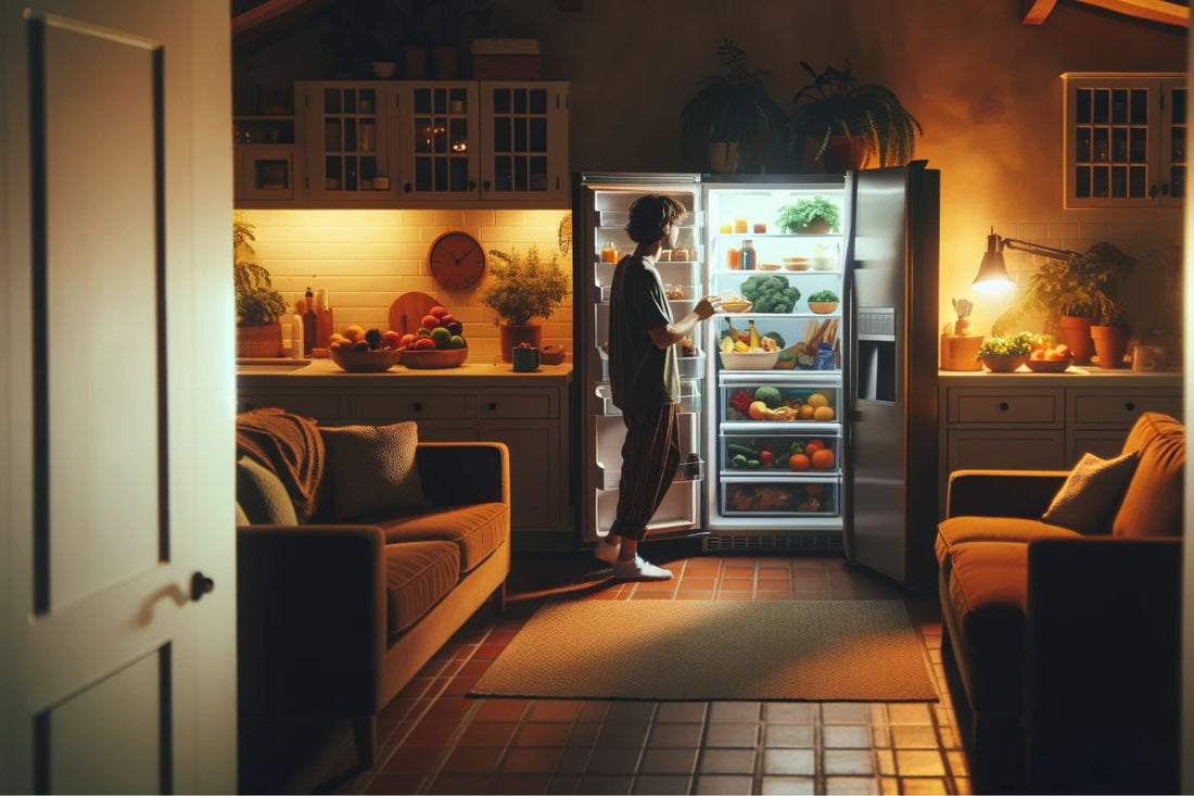 A person opening a fridge