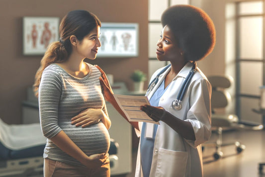 A doctor talking to a pregnant woman