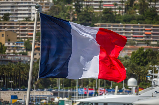 Flag of France in the middle 