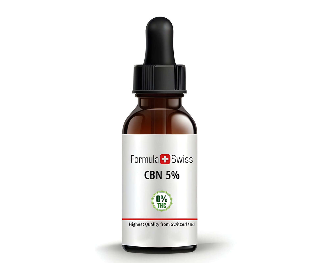 Formula Swiss CBN oil 5% with 0% THC in an amber dropper bottle