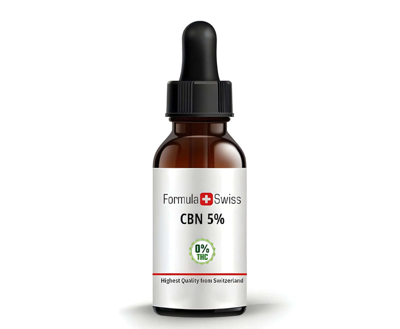 Formula Swiss CBN oil 5% in an amber dropper bottle