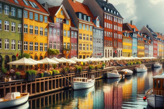 Colorful Danish City Canal