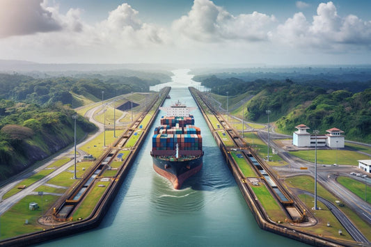 Cargo ship in Panama Canal