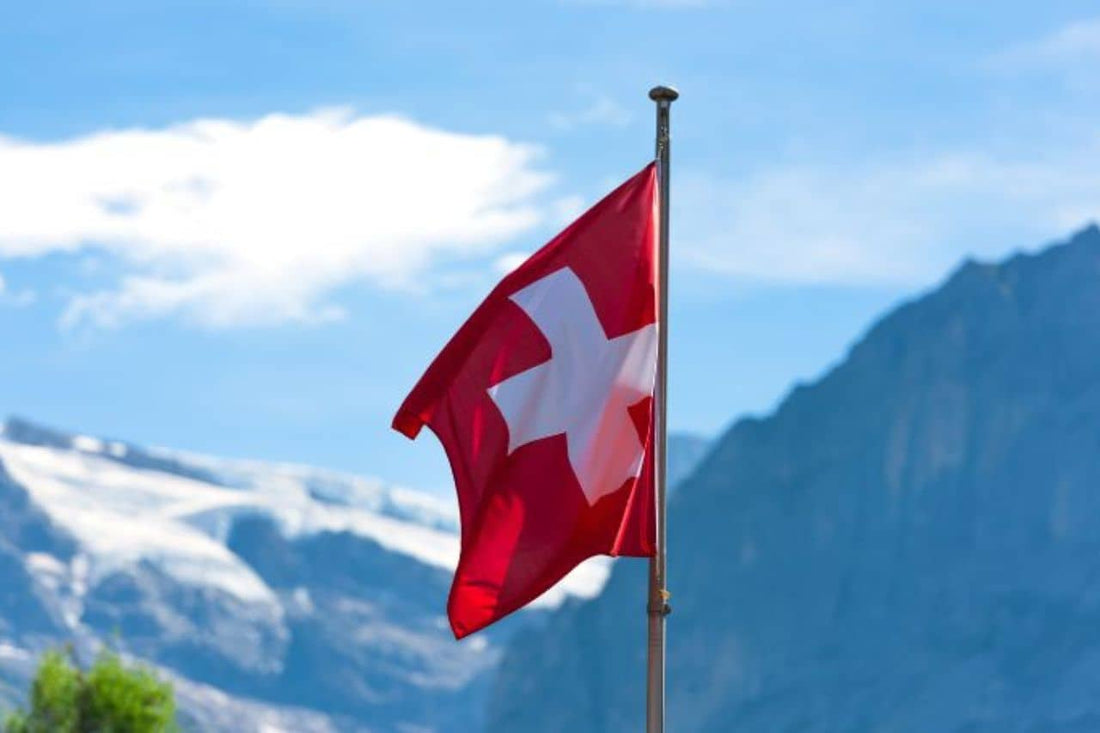 waving Swiss flag