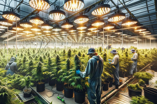 An indoor cannabis farm