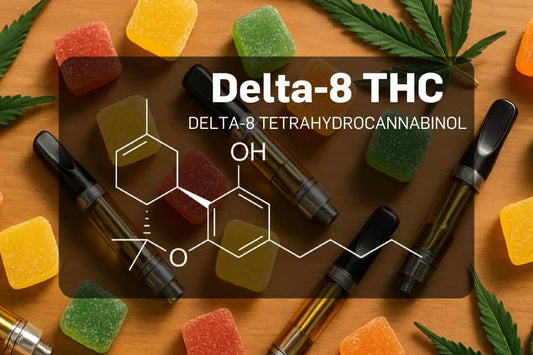 Delta-8 THC vapes and gummies layout