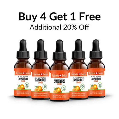 Buy 4 and get 1 Free, CBD oil in MCT oil orange 