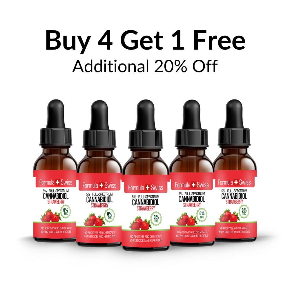 Buy 4 and get 1 Free, CBD oil in MCT oil strawberry 